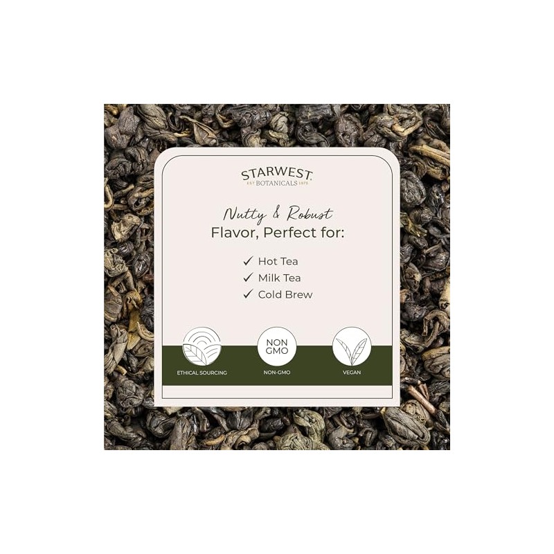 Starwest Botanicals Organic Gunpowder Green Tea, 1-pound Bag