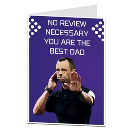 LimaLima Fathers Day Card Funny No Review Necessary Football Design From Son Or Daughter