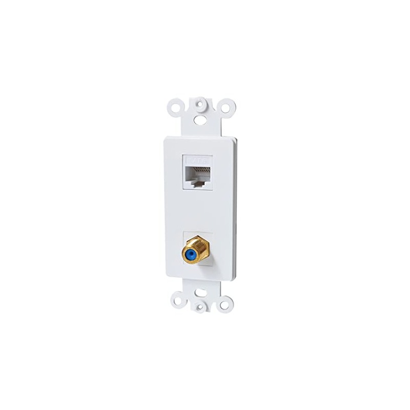 BUPLDET Coax CAT6 Wall Plate Insert - Ethernet Coaxial Insert