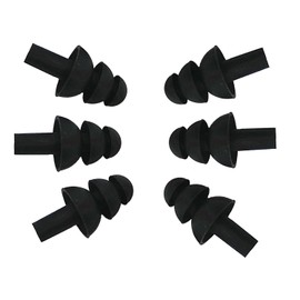 6PAIRS Soft Silicone Earplus Swimmers Flexible Ear Plugs for Swimming Sleeping with Earplug Case (Black)