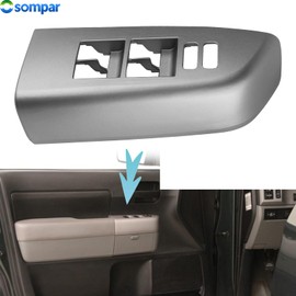 Osompar Door Window Switch Bezel Front Left Driver Side Compatible with 2007-2010 Toyota Tundra 2008-2010 Toyota Sequoia Replaces 74232-0C040 Silver