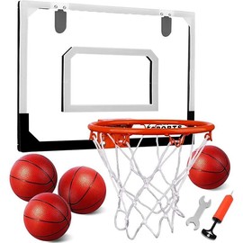 Indoor Mini Basketball Hoop Set with 3 Balls for Kids and Adults - Portable Pro Mini Basketball Hoop for Door with Scoreboard Sport Basketball - Color: mini pro