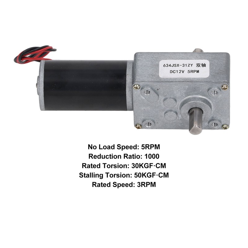 Gear Motor Dual Shaft DC 12V Self Locking Speed Reduction