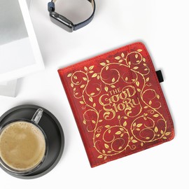 kwmobile Case Compatible with Pocketbook Era/Era Color - PU Leather Cover with Magnetic Closure, Strap, Front Pocket - Good Story Yellow/Orange/Red