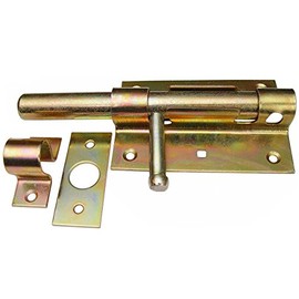 Bolt Door Bolt Gate Bolt 100/16 Push Bolt Gate Slider Yellow Galvanised (2, 100/16) (2)