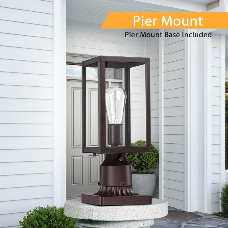 Dusk to Dawn Outdoor Post Lights with Pier Mount Base