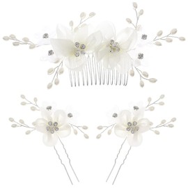 Hair Ornaments Set of 3, Flowers, Pearls, Hair Accessories, Headdress, Stylish, Hairpins, Weddings, Recitals, Graduation Ceremonies, Party Dress, Yukata, Kimono, Hakama, Kimono, Accessories, Gift