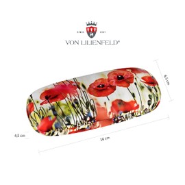 VON LILIENFELD Classes Case Poppies Blossom Flower Present Cleaning Cloth Spectacle Cases Lightweight Stable