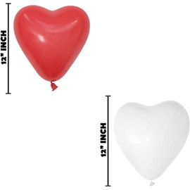 Party Decorations 12 inch White Heart Balloons Colorful Heart Shape Party Balloons Plain Love Balloons for Birthday Party Wedding Anniversary Valentine's Day Christmas Decor Pack of 100