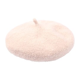 Classic Warm Fall Winter Fashion Hat - Soft Warm Ribbed Knit Sweater Wool Artist Beret Cap (Beret Hat - Boucle Ivory)