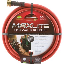 Swan Products CELSGHW58050 Element MAXLite Hot Water Rubber+ Hose with Crush Proof Couplings 50' x 5/8", Red