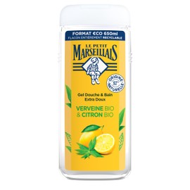 Le Petit Marseillais Extra Soft Shower Gel Verbena & Organic Lemon (650 ml) - Moisturises and Refreshes, pH Neutral, No Dyes and 92% Natural Origin - Bottle 100%