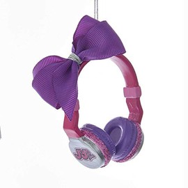 Kurt Adler 3" RES JoJo Headset with Fabric Bow Ornament