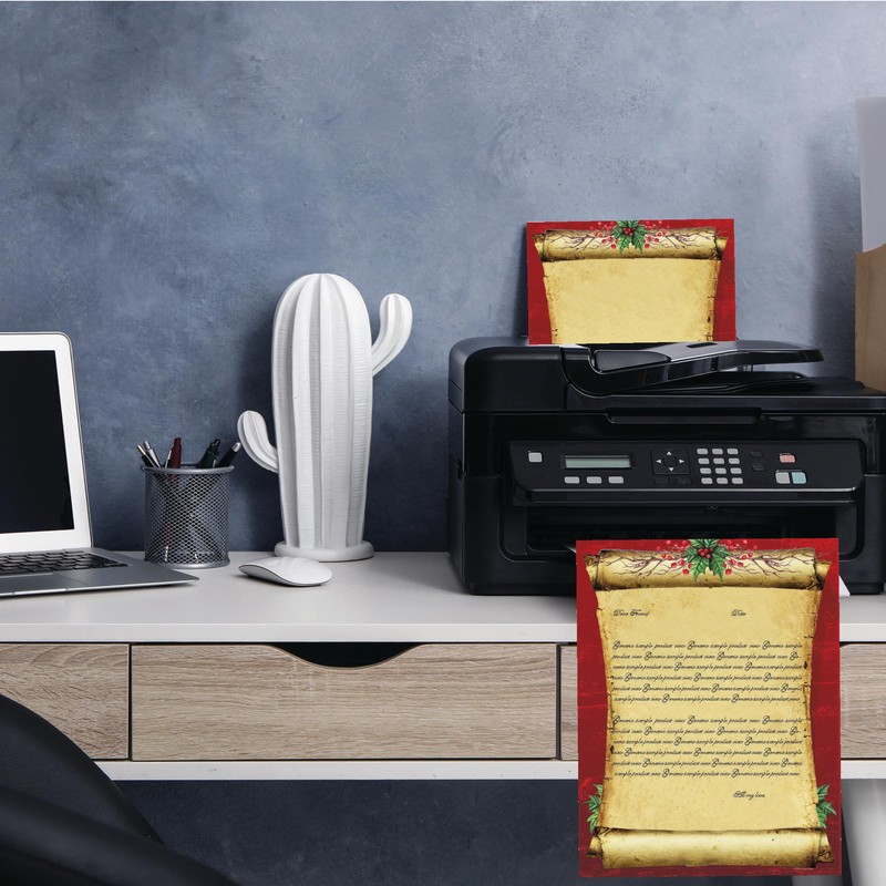 Christmas Scroll Holiday Letterhead Laser & Inkjet Printer Paper (100