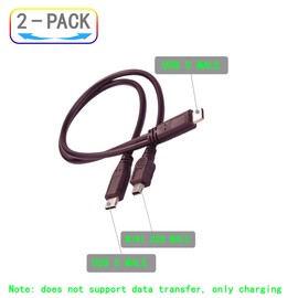 ZJKJHJY USB C and Mini USB Splitter Charging Cable 2 in 1 Type C to Type C and Mini USB Charging Cord Adapter