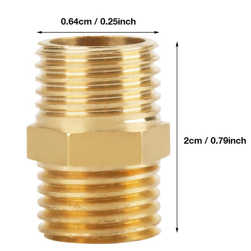 Hilitand 10 Pcs Hex Reducing Nipple, 1/4 BSP to 1/4