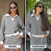 EXLURA Women Fall Two Piece Sets Cotton Striped Set Sweatshirt