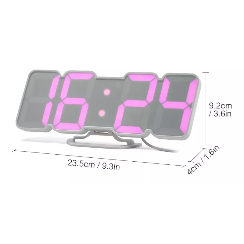SJTR Reloj 3d Led Digital De Pared Con Alarma Control