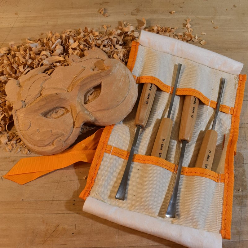 High-Quality Wood Carving Tools Set of 4 Fishtail Chisels and