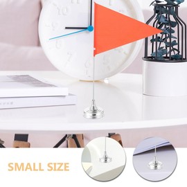 Parliky 10 pieces mini flag holder stand with round electroplating base for table decoration, office flag stand, party flag holder for small flags