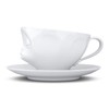 Coffee Cup With Saucer Kissing Design White