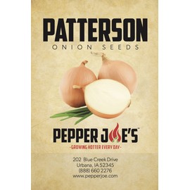 Pepper Joe's Yellow Onion Seeds – Pack of 50+ Patterson Onion Seeds – USA Grown – Premium Non-GMO Onion Seeds for Planting