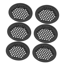 LALAFINA 6pcs Round Air Vent Covers for Cabinets Wardrobes Mesh Design for Ventilation Easy DIY Installation Suitable for Various Furniture Types Black Opening