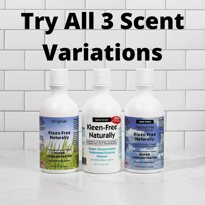 Kleen-Free Naturally Preformed Enzyme Cleaner, Enzyme Solution, Multi-Purpose Cleaner, Laundry