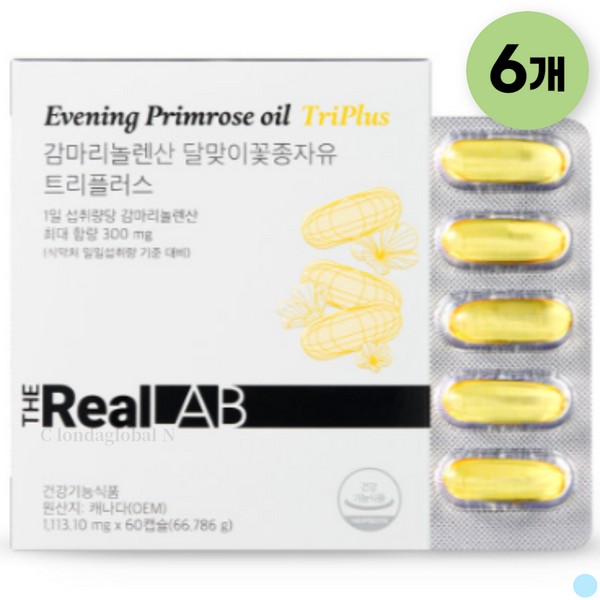 The Real Lab Menopause Gamma Linolenic Acid Evening Primrose Oil 60 Tablets 6 / 더리얼 랩 갱년기 감마리놀렌산 달맞이꽃종자유 60정6