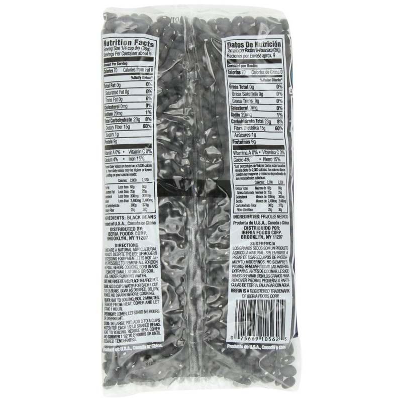 Iberia Black Beans, 12 Ounce (Pack of 24) Dry Beans,
