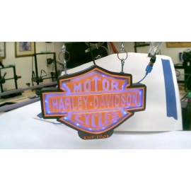 Large LED Lighted Harley Davidson Inspired Sign, Garage Decor, Harley Lover Gift