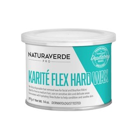 Naturaverde Pro Karite Flex - Cera dura, depilación corporal y facial, cera de bikini brasileña para mujeres con manteca de karité hidratante y vitami