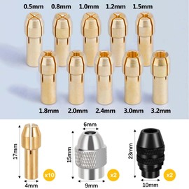 FZYCOM 16 Piece Drill Chuck Holder Set, Drill Chuck Set Compatible with Dremel, Drill Chuck Adapter 4486 Quick Change Drill Chuck 4485 Brass Collet for Dremel 4000, Electric Grinder