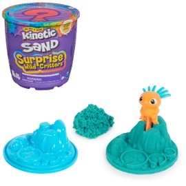 Kinetic Sand Surprise - 113 g Coloured Magic Kinetic Sand from Sweden with Animal Figure and Accessories for Creative Indoor Sand Game, for Children from 3 Years
