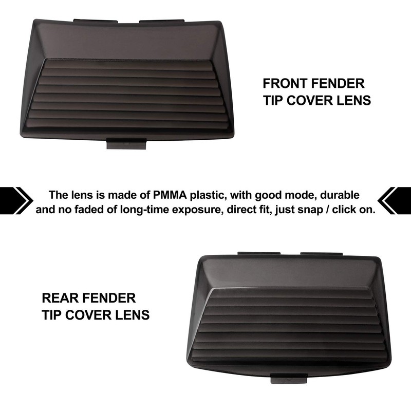 NTHREEAUTO Front Rear Fender Tips Mud Guards Covers w/LED Lights