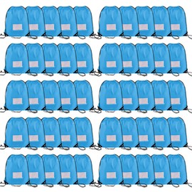 Bolsas con cordón, mochila de cuerda a granel, bolsa deportiva para gimnasio, Azul-cielo