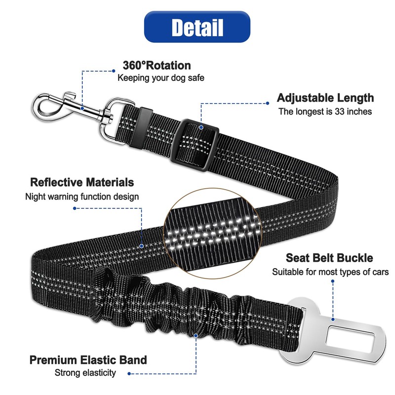 Dog Seat Belts 2 Pack Upgraded Dog Seat Belt for