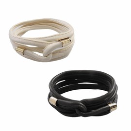 EZ PEACH Women's Hair Accessories, Popular, Wire Pony Hairwire, Arrangement Wire, Hair Elastic, Mature Style, Simple, Stylish, Pack of 2 (C)