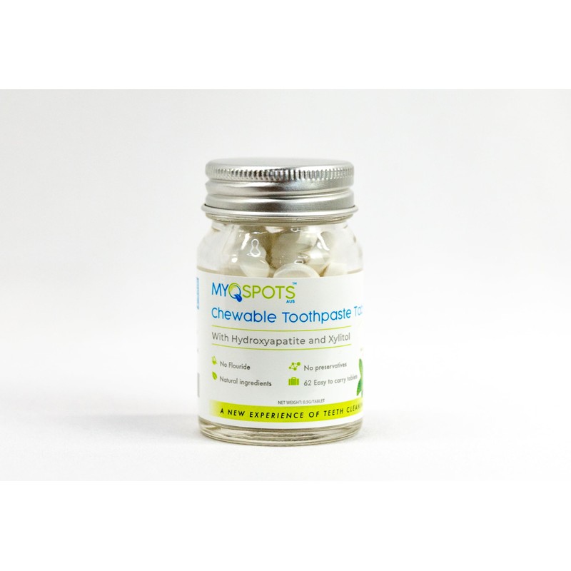 MYOSPOTS Natural Toothpaste Tablets with Hydroxyapatite - Dental Care On-the-Go,