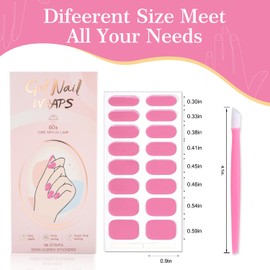 JERCLITY 2 Sheets 32pcs Semi Cured Gel Nail Strips, Gel Nail Wraps Needed LED Lamp to Cured, Ease to Use and Removal, 2 Prep Pads,1 Nail File,1 Wooden Cuticle Stick(Fashion Green+Pink)