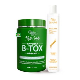 I Belli Capelli Ravenna Kit de Tratamiento Capilar Orgánico B-tox - 1kg/35.02 oz B-tox para cabello + 300ml/10.1 fl.oz Champú Anti-Residuos