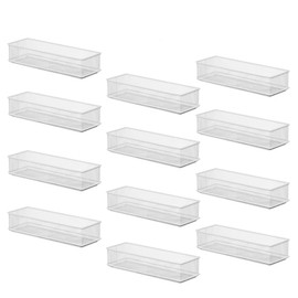 YBM HOME White Mesh Drawer Cabinet and or Shelf Organizer Bins, School Supply Holder Office Desktop Organizer Basket 2523-12 (12, 3x9x2 Inch)