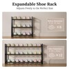 EKETE Expandable Shoe Rack,Adjustable and Stackable 3-Tier Shoe Rack Organizer,