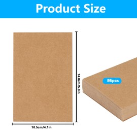 Pack of 95 Kraft Coloured A6 Blank Postcards for DIY Design, 300 g/m² Index Cards, Blank A6 Paper Cards for Labelling, Cardboard Paper, Craft Card for Printing, DIY (148 x 105 mm)