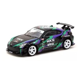Diecast Model Car Compatible with Tarmac Works 1:64 Scale HKS Toyota GR86 Diecast Model Car, Black, Limited Edition T64G-038-BK