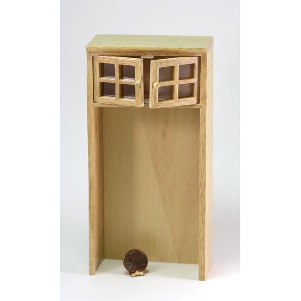 Dollhouse Miniature Oak Cabinet for Refrigerator