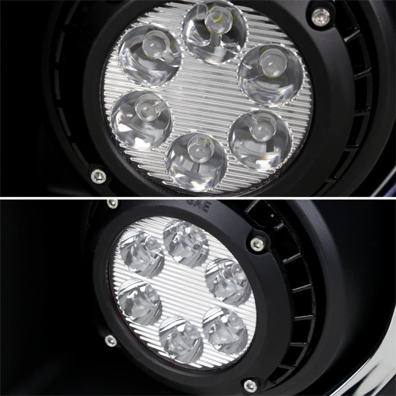 Spec-D Tuning Clear Driving LED Fog Lights +Built-In LED Bulbs