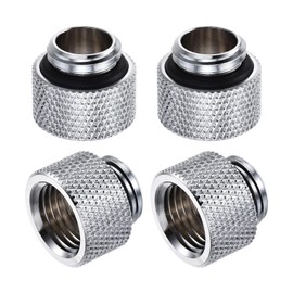 sourcing map Male to Female Extender Fitting G1/4 x 10mm for PC Water Cooling System Silver 4pcs