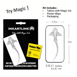 INKARTLINK Semi Permanent Tattoo, creative party marine animal tattoo, exquisite and realistic design, interesting tattoo experience, cruelty-free, non-reflective, waterproof (Whale 2)