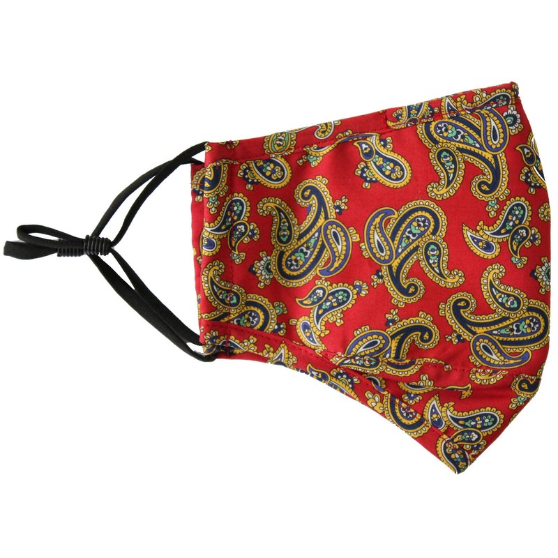 Soprano Red Paisley 100% Cotton Washable And Reusable Face Mask